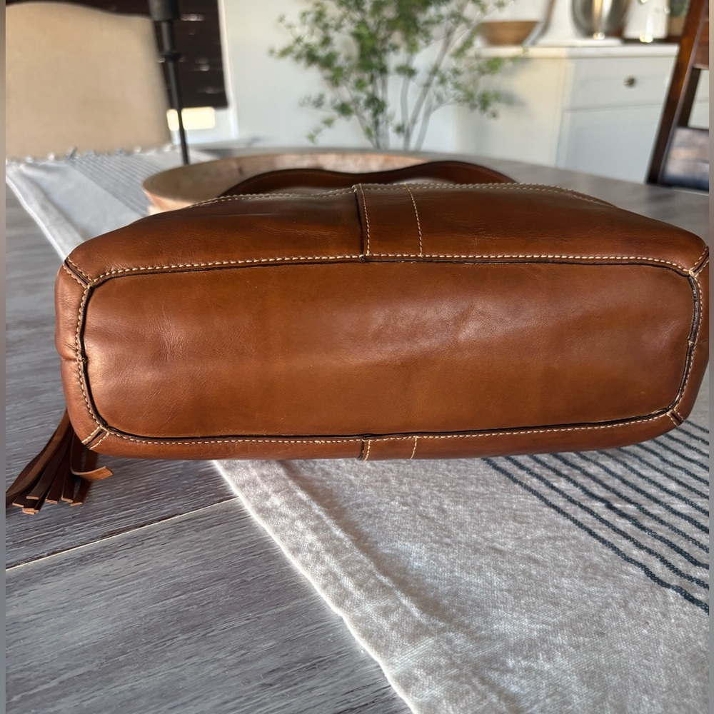 🍃🦋 Vintage Coach Signature Canvas Leather Shoulder Hobo Mini Duffle Bag - Picture 9 of 15